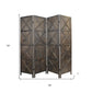 79" Brown Solid Wood Folding Four Panel Screen Room Divider