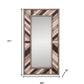 71" Ivory and Gray Wood Framed Leaning Accent Mirror