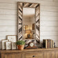 71" Ivory and Gray Wood Framed Leaning Accent Mirror