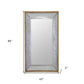 84" Gray And Brown Galvanized Metal and Wood Framed Leaning Accent Mirror
