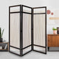 Light and Dark Rattan Three Panel Room Divider Screen