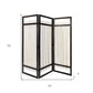 72" Brown Folding Three Panel Screen Room Divider