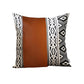 Set of Four 17" Brown Black and White Geometric Fabric and Faux Leather Throw Pillow Covers