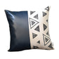 Set of Two 17" Black and White Geometric Fabric and Faux Leather Throw Pillow Covers