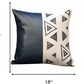 Set of Two 18" Black and White Geometric Fabric and Faux Leather Throw Pillows