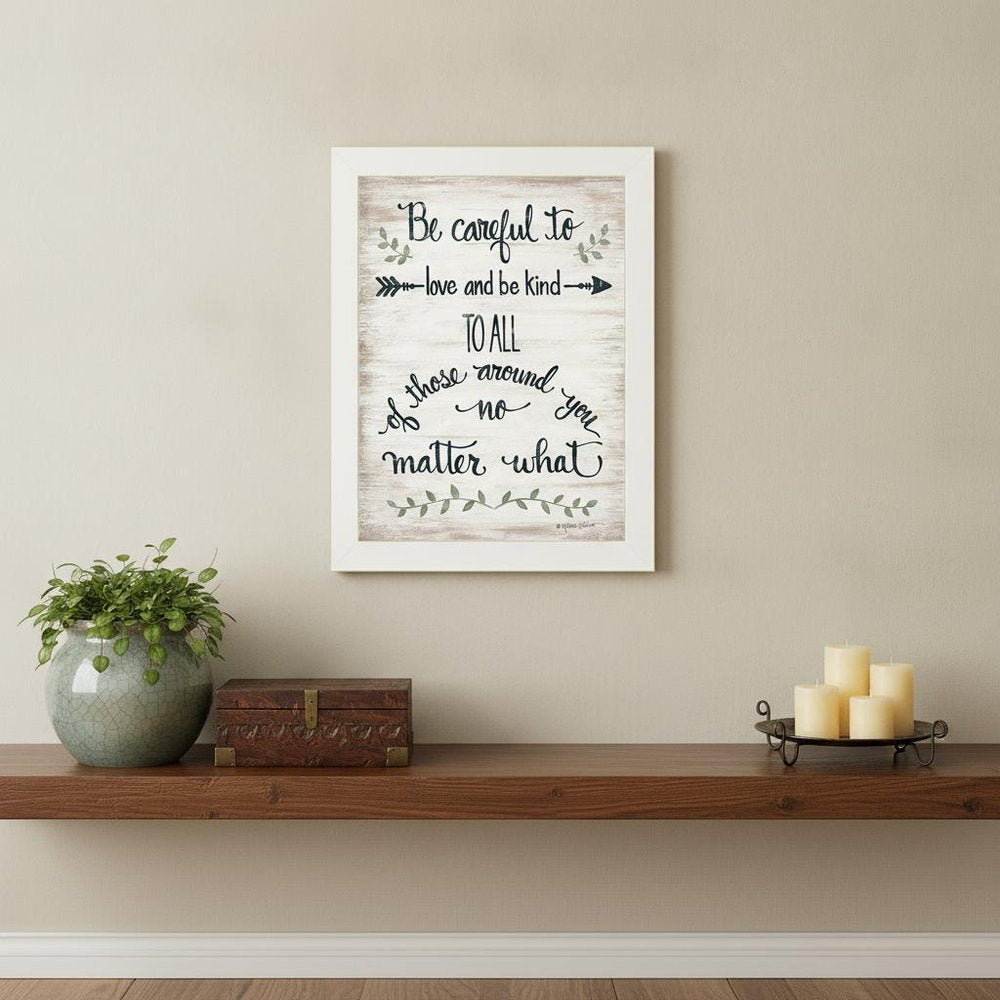 Be Careful 1 White Framed Print Wall Art