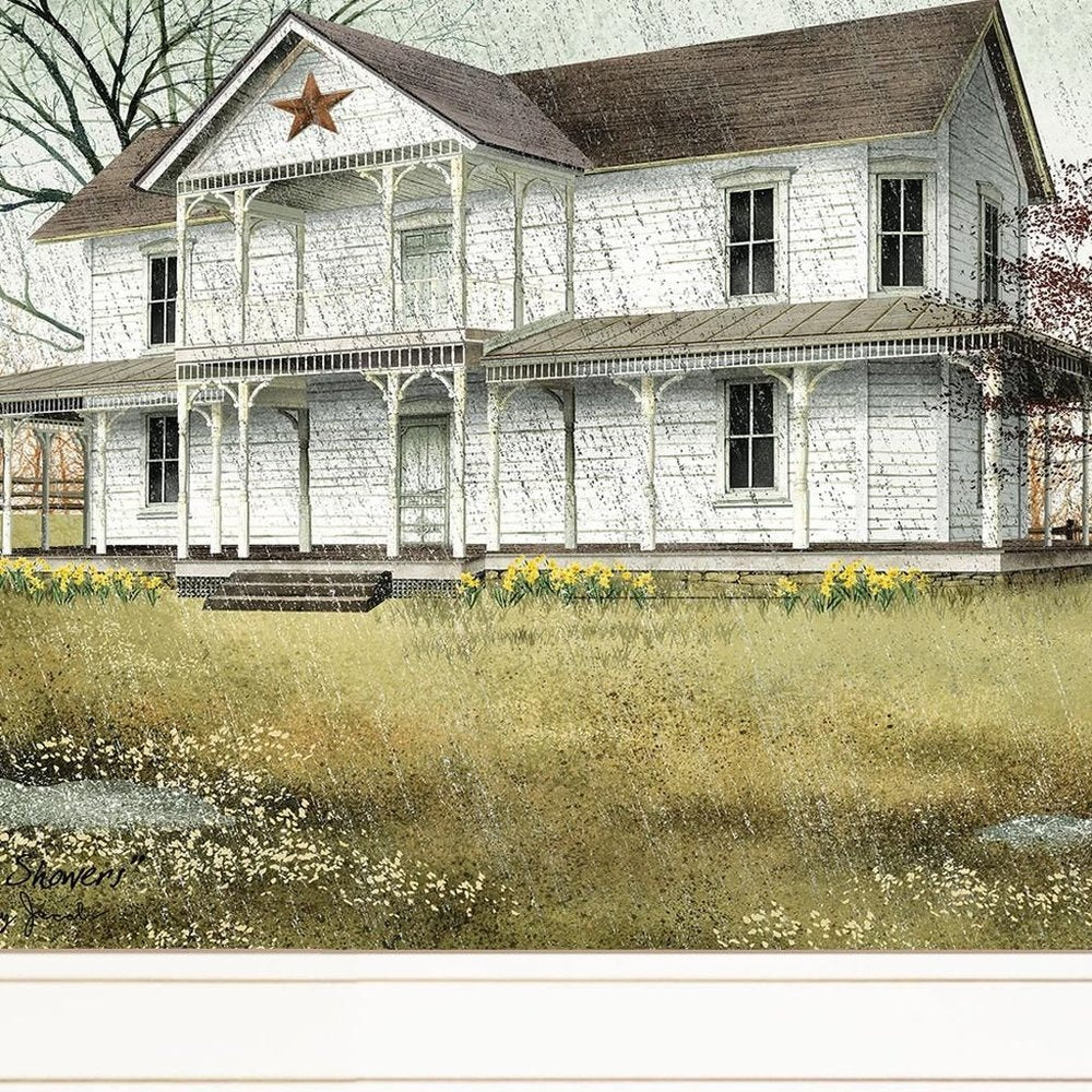April Showers 1 White Framed Wall Art