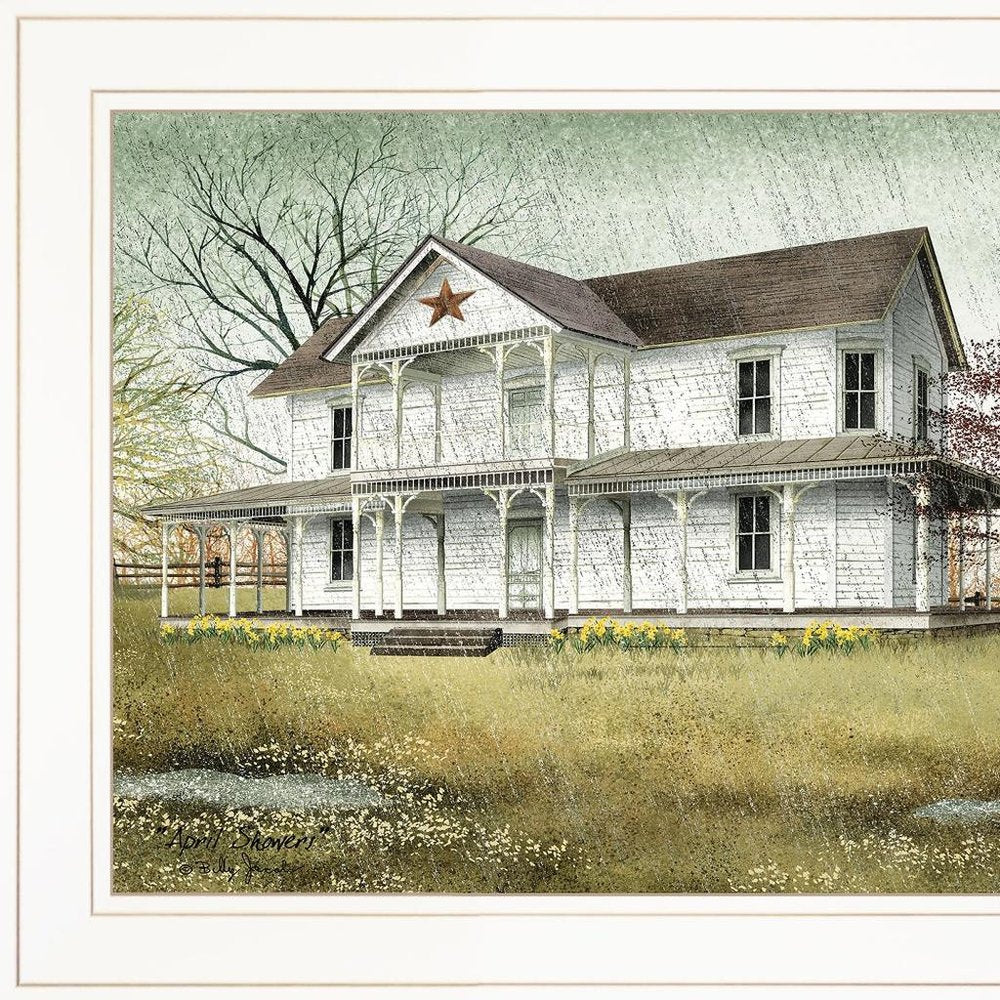 April Showers 1 White Framed Wall Art