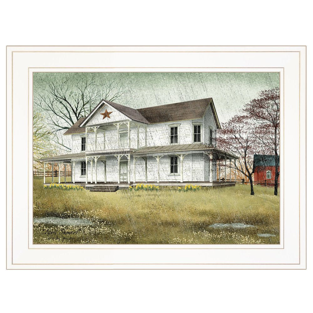 April Showers 1 White Framed Wall Art