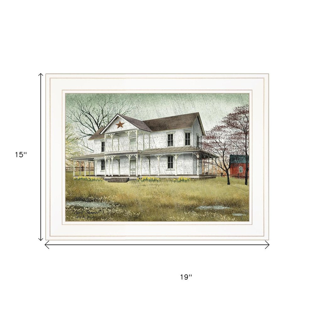 April Showers 1 White Framed Wall Art