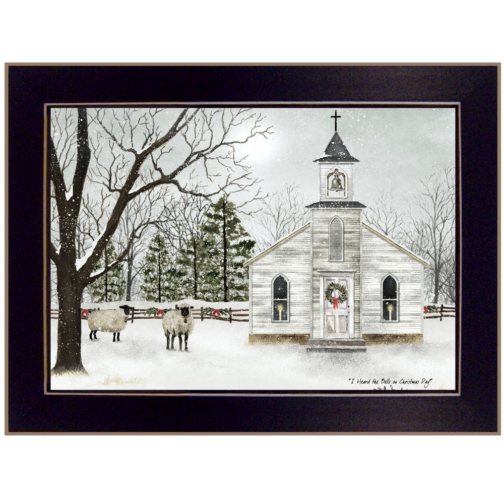 I Heard the Bells on Christmas 5 Black Framed Print Wall Art