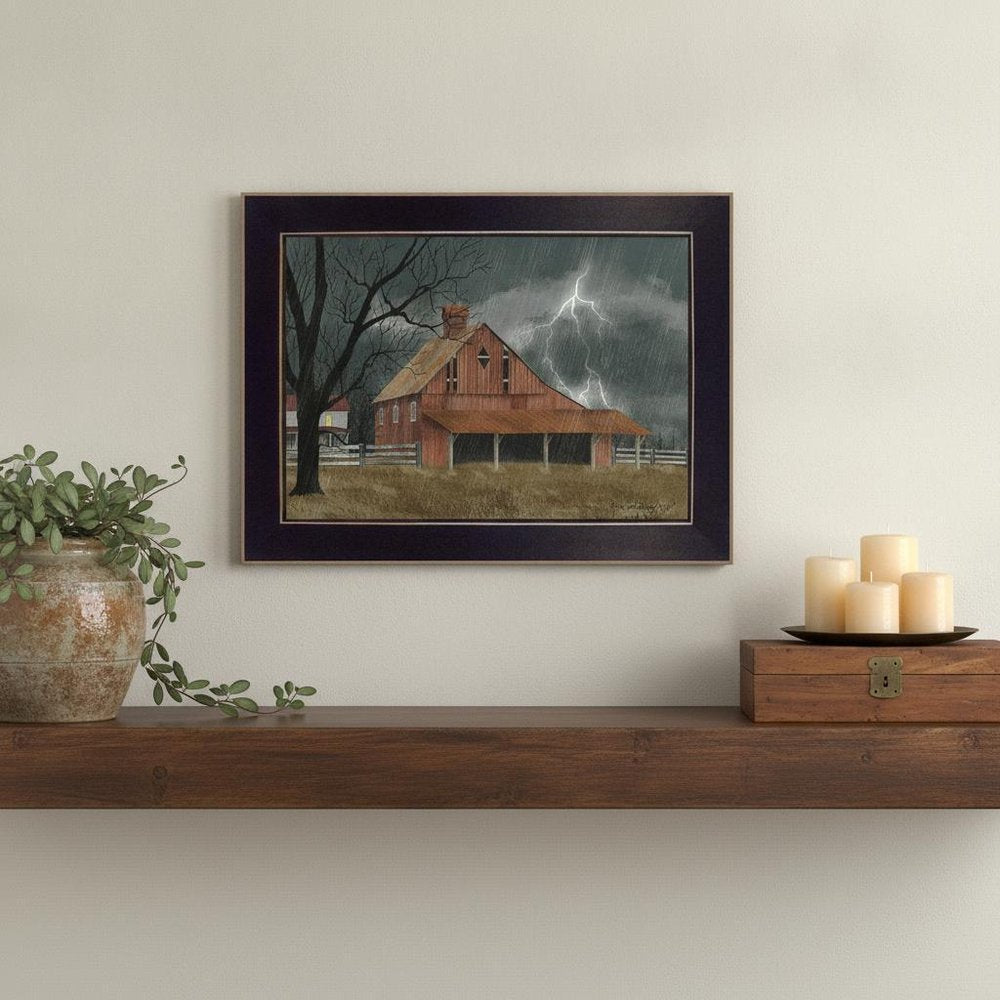Dark and Stormy Night 1 Black Framed Print Wall Art