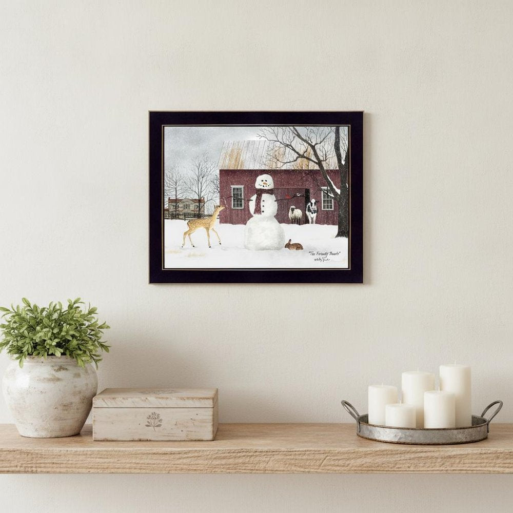 The Friendly Beasts 1 Black Framed Print Wall Art