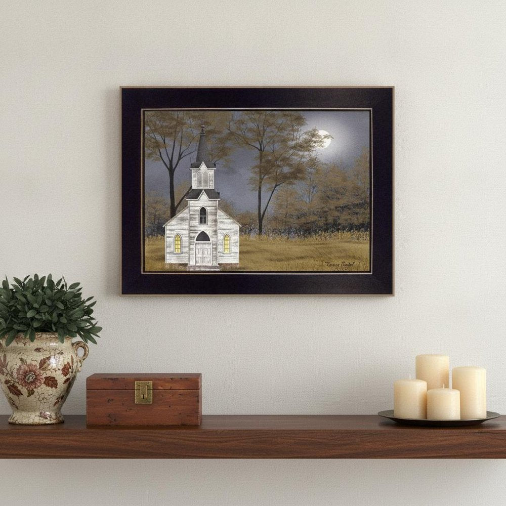 Evening Prayer Black Framed Print Wall Art