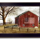 Flag Barn Black Picture Frame Print Wall Art