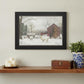 Winter Coat sheep Black Framed Print Wall Art