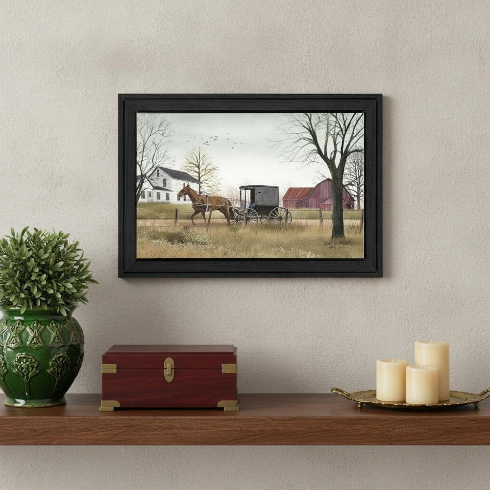 Going to Market Black Framed Print Wall Art
