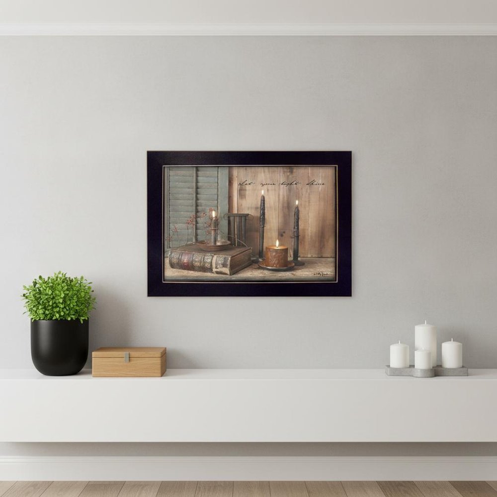 Let your Light Shine Black Framed Print Wall Art