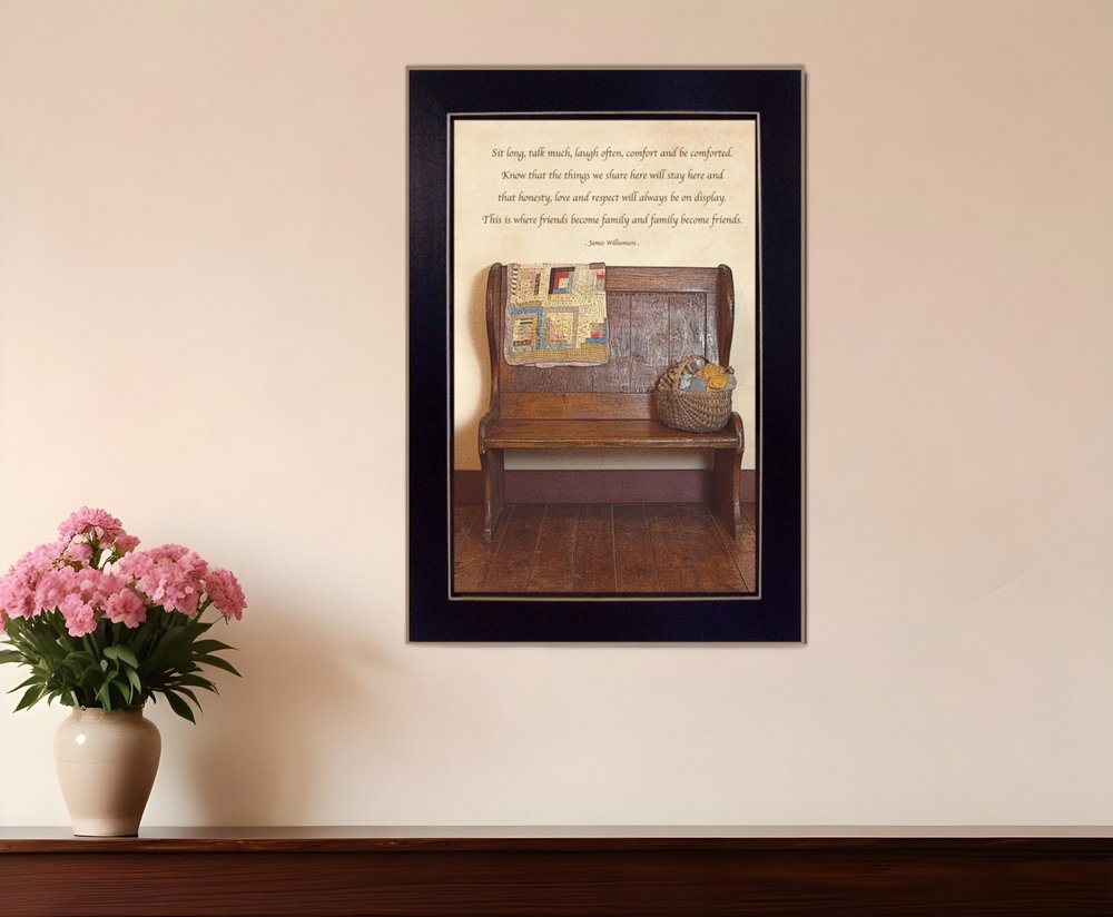 Friends Become Family Black Framed Print Wall Art