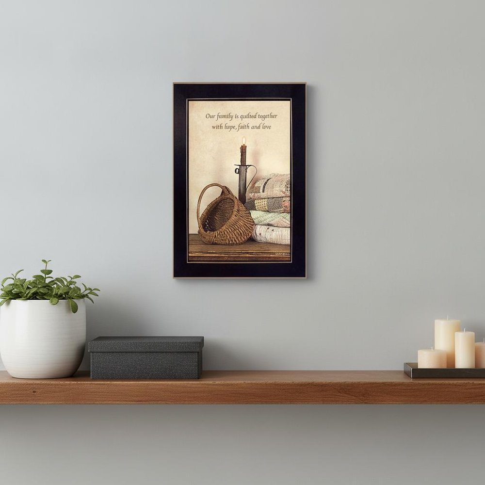 Quilted Together Black Framed Print Wall Art