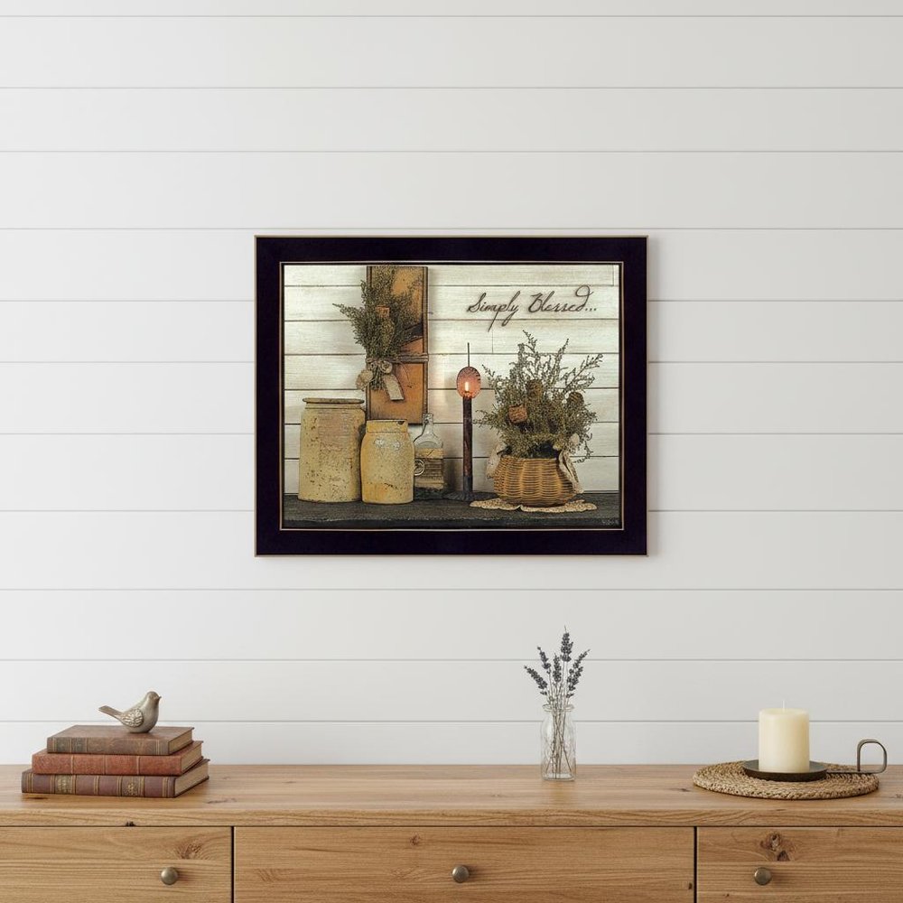 Simply Blessed Black Framed Print Wall Art