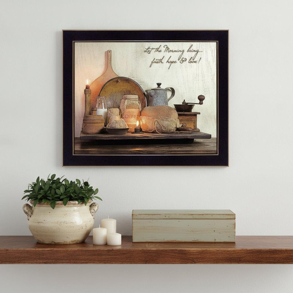 Faith Hope and Love 1 Black Framed Print Wall Art