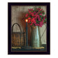 Basket and Blossoms Black Framed Print Wall Art