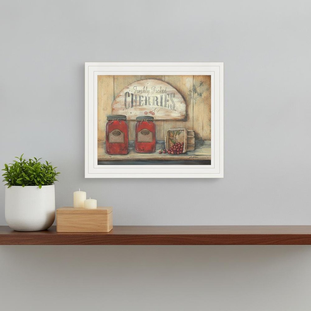 CHERRY JAM 3 White Framed Print Wall Art