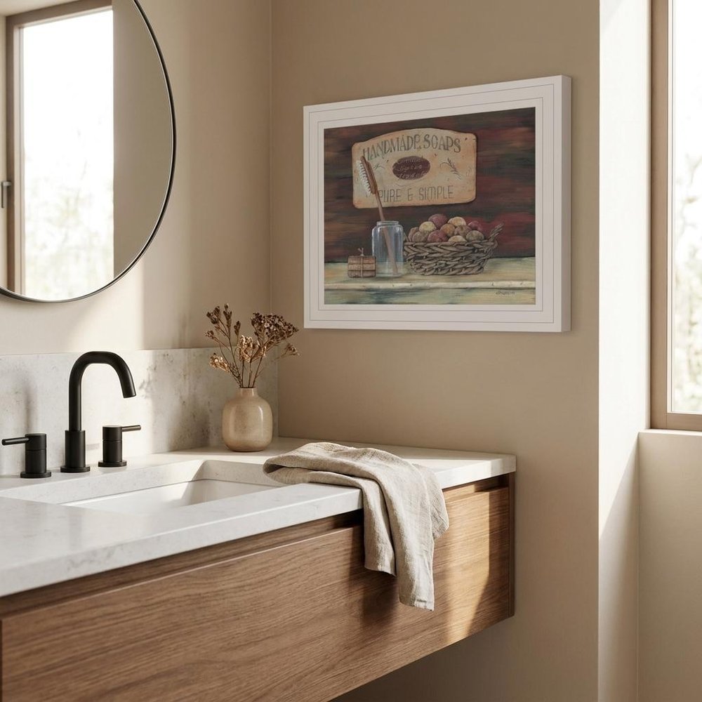 HANDMADE SOAPS 4 White Framed Print Bathroom Wall Art