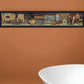 Country Bath Shelf 1 Black Framed Print Bathroom Wall Art