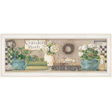 Garden Bath 1 White Framed Print Bathroom Wall Art
