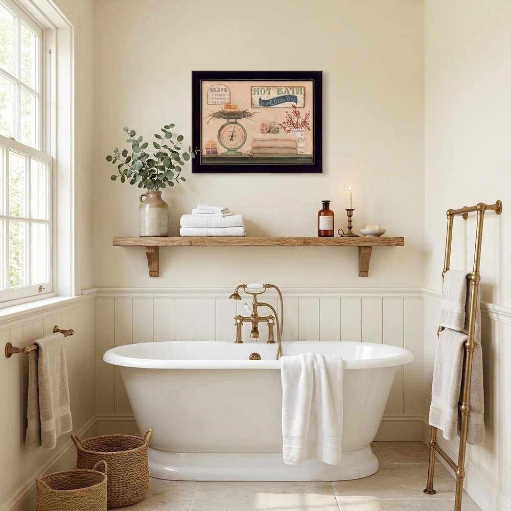 Hot Bath 9 Black Framed Print Bathroom Wall Art