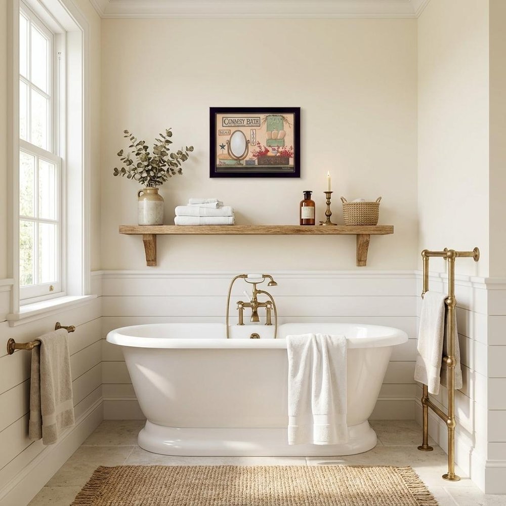 Country Bath 10 Black Framed Print Bathroom Wall Art