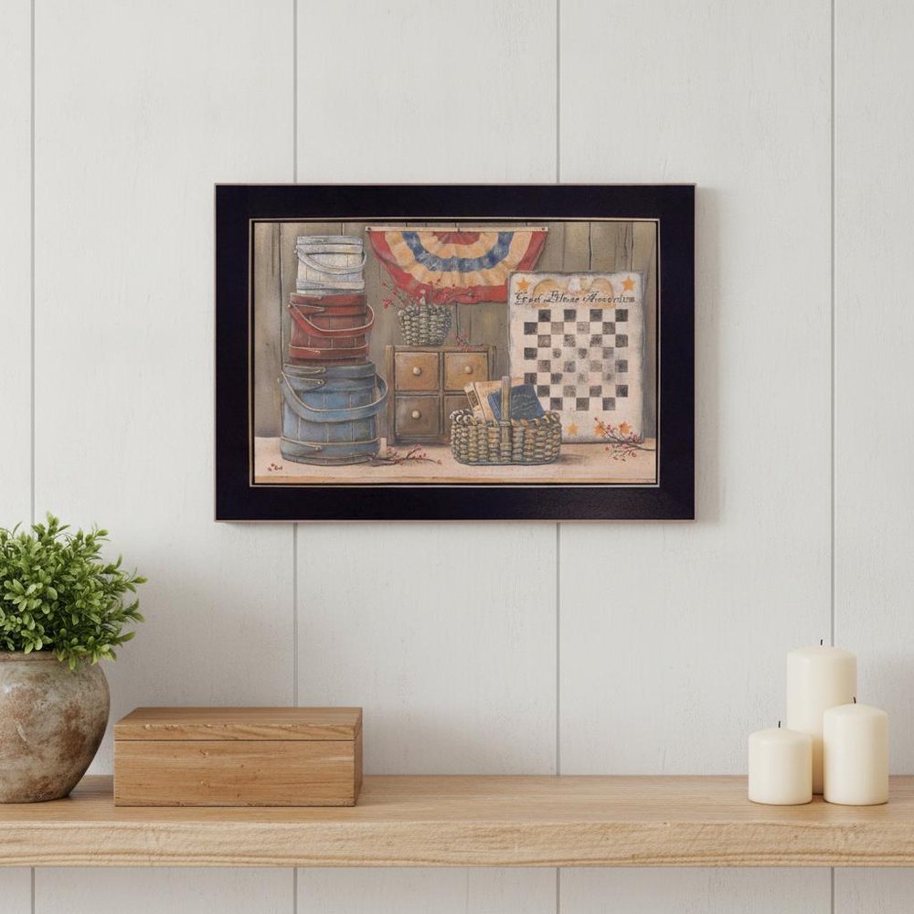 God Bless America 1 Black Framed Print Wall Art