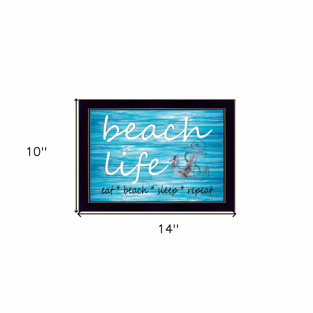 Beach Life 1 Black Framed Print Wall Art