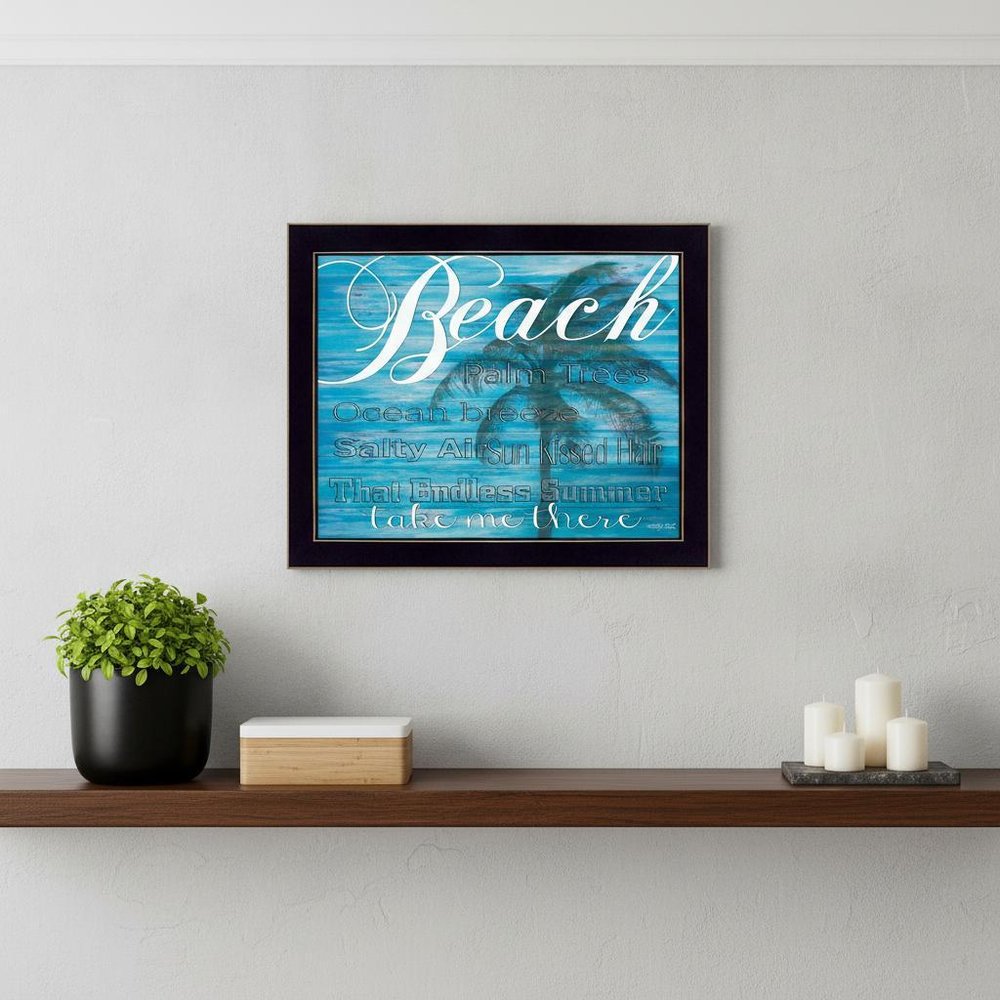 Beach Take Me There 1 Black Framed Print Wall Art