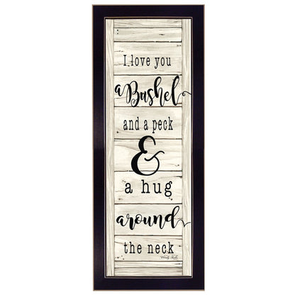 Hug Around the Neck Black Framed Print Wall Art