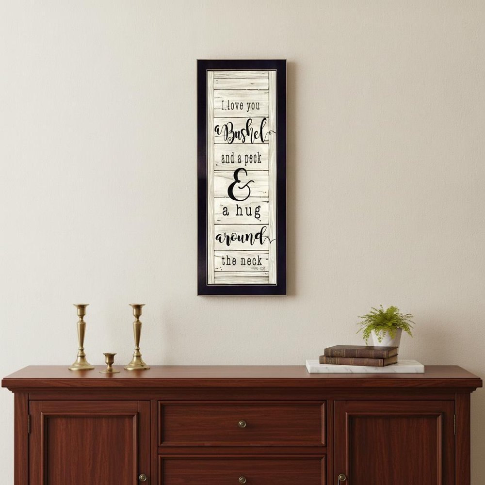 Hug Around the Neck Black Framed Print Wall Art