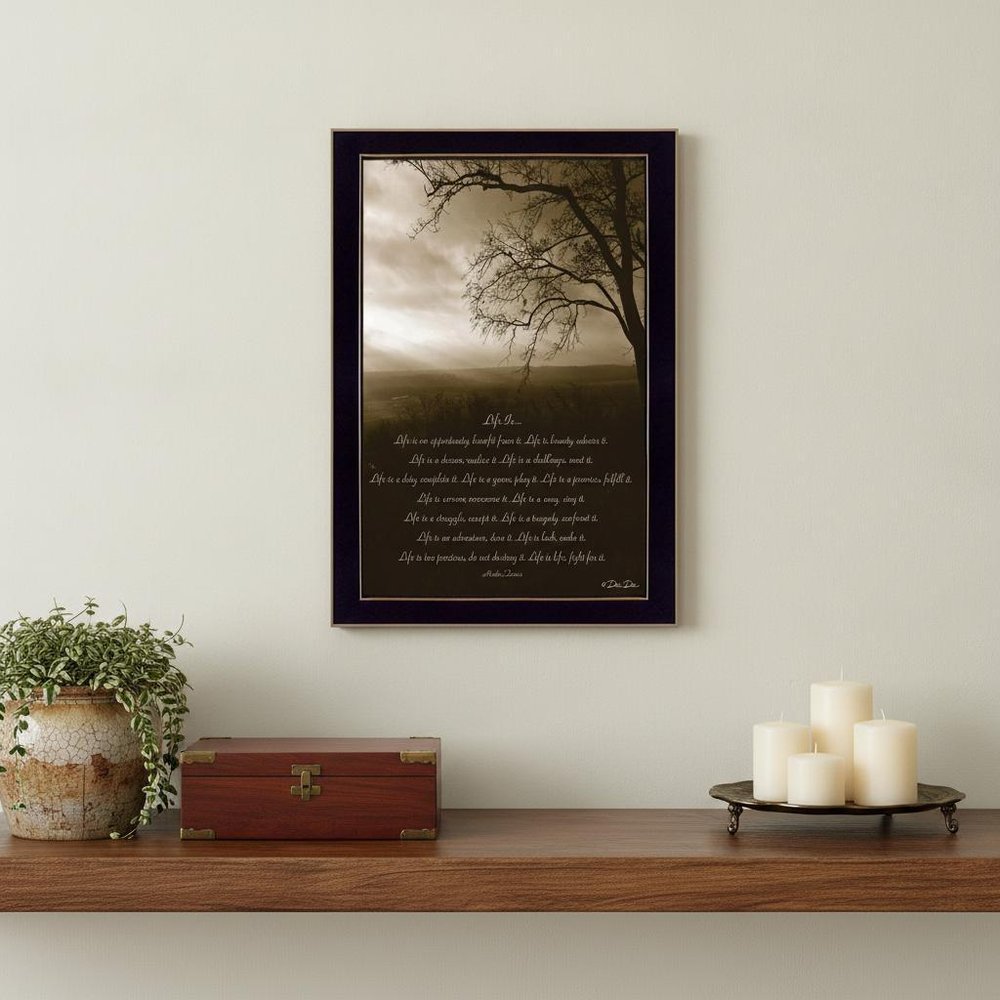 Life is Black Framed Print Wall Art