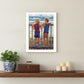 Looking Over the Rail White Framed Print Wall Art