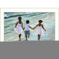 Running on the Beach 1 White Framed Print Wall Art