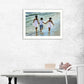 Running on the Beach 1 White Framed Print Wall Art
