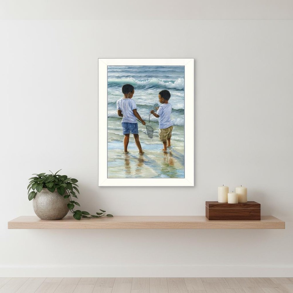 Ocean Discoveries White Framed Print Wall Art