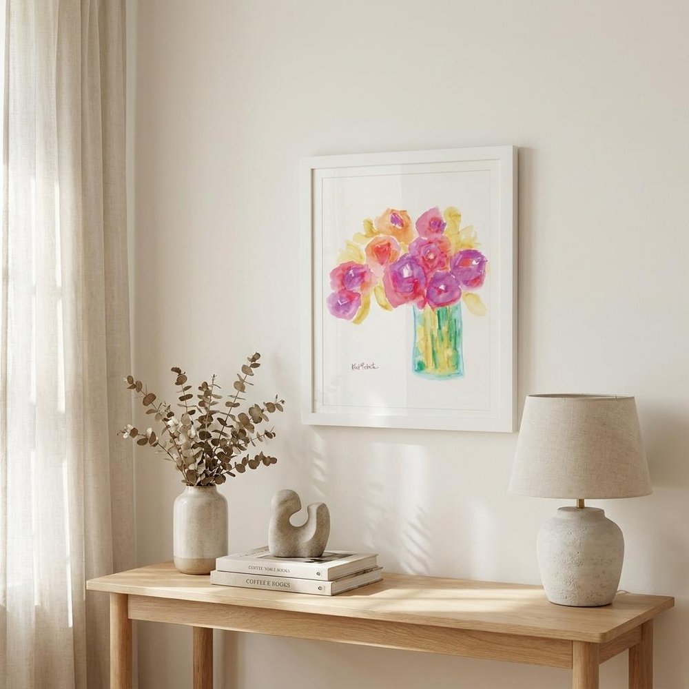 Speak in Flowers White Framed Print Wall Art