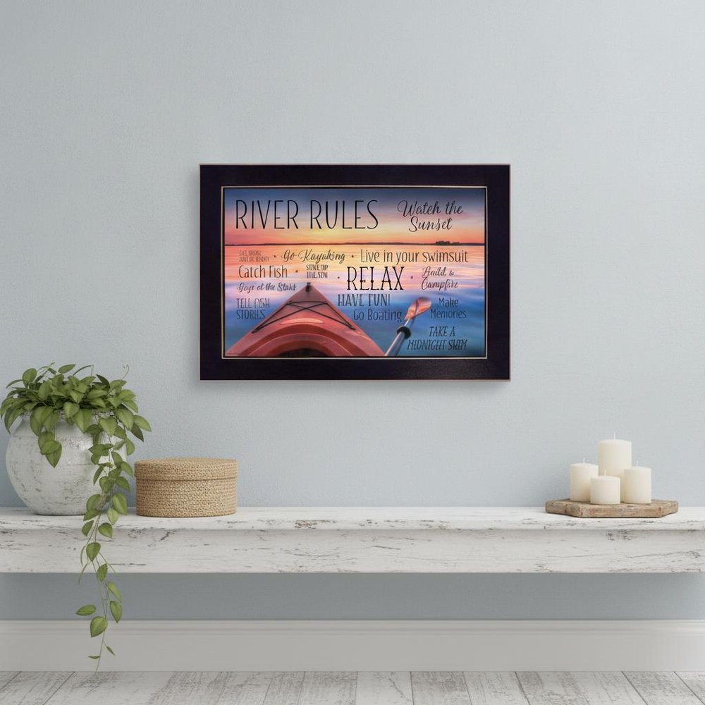 River Rules 1 Black Framed Print Wall Art