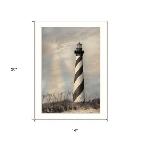 Cape Hatteras Lighthouse 2 White Framed Print Wall Art