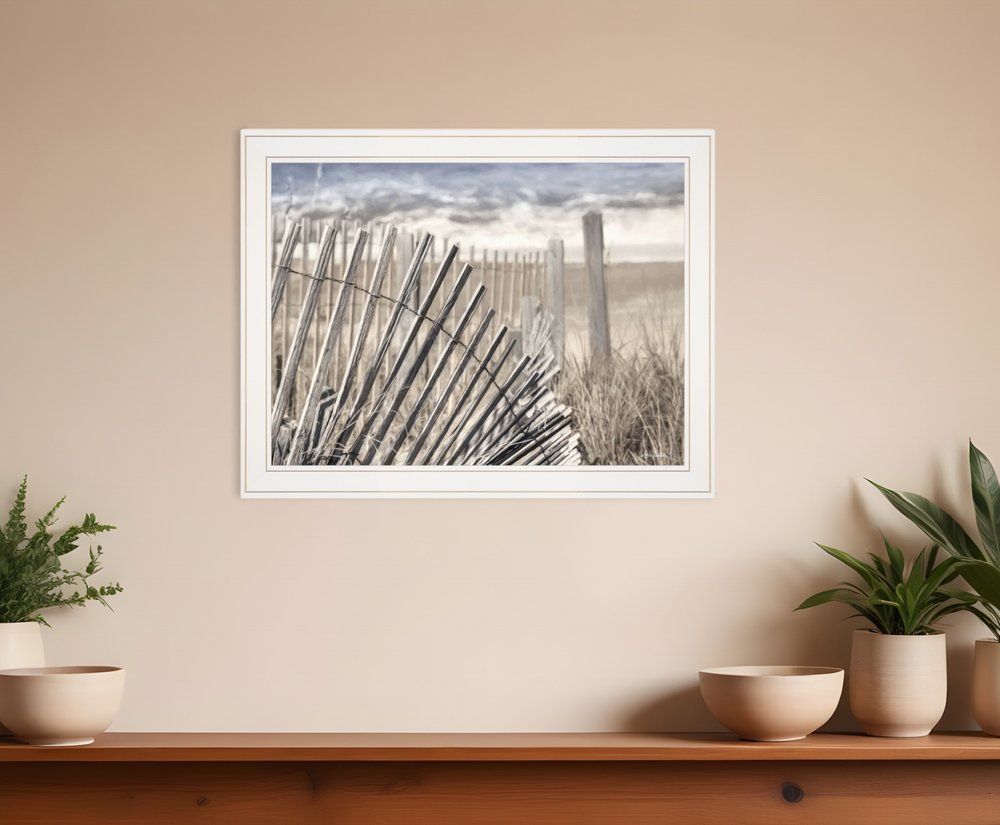 On The Coastline 1 White Framed Print Wall Art