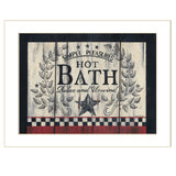 Hot Bath 11 White Framed Print Bathroom Wall Art