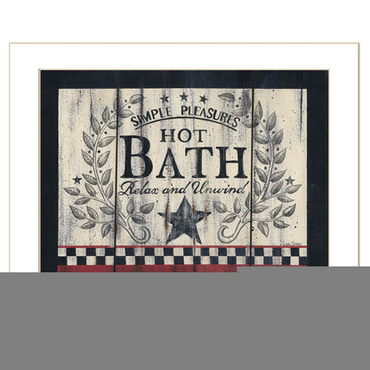 Hot Bath 11 White Framed Print Bathroom Wall Art
