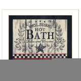 Hot Bath 11 White Framed Print Bathroom Wall Art